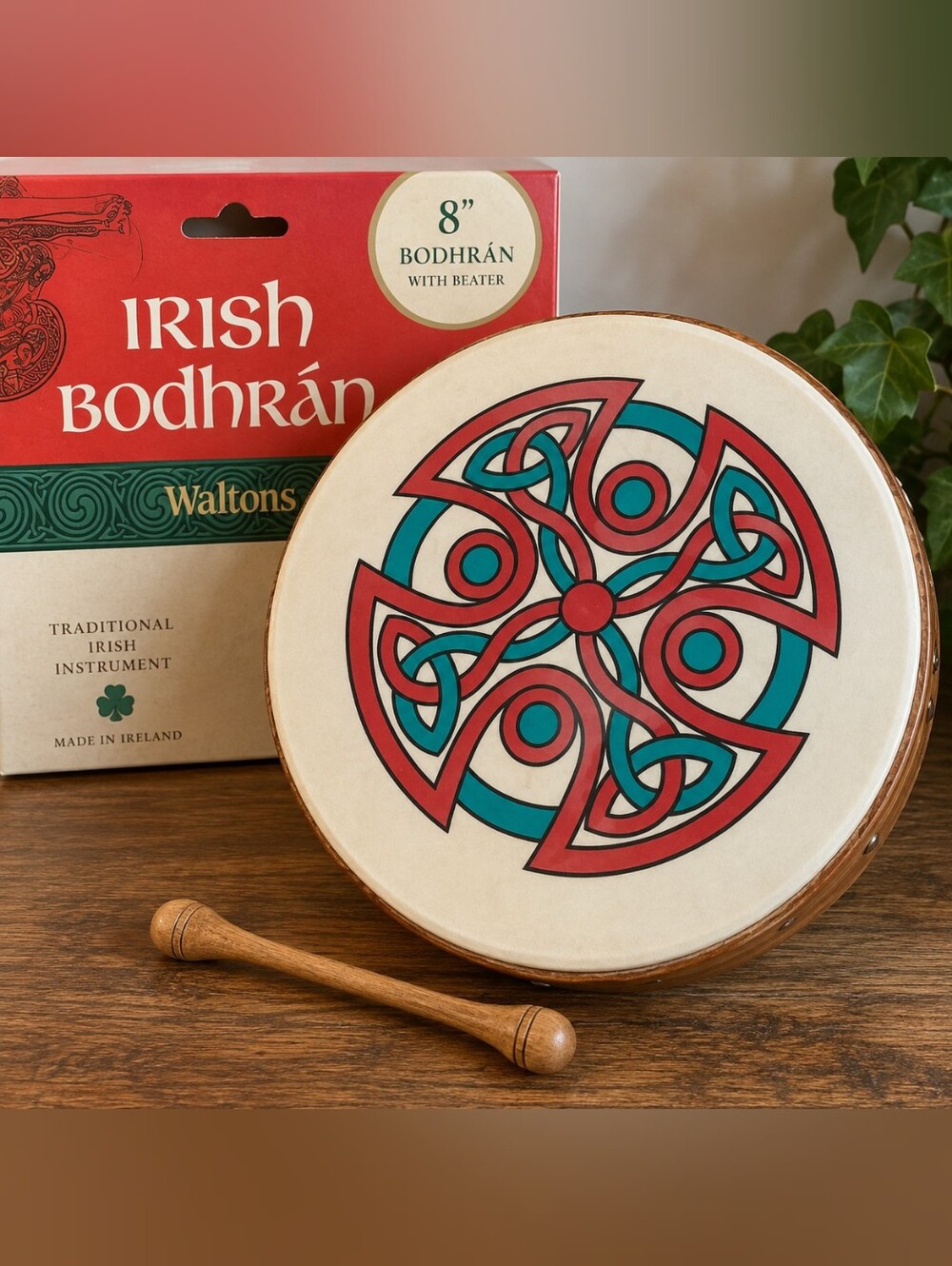 Waltons 8" Irish Bodhrán Drum – New in Package with Beater